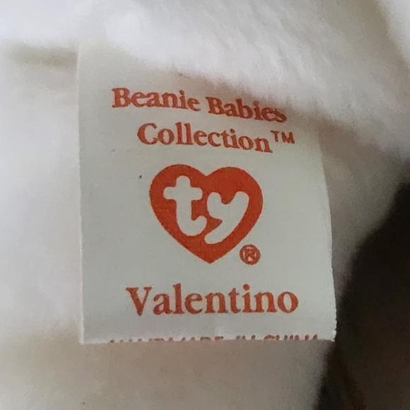🧸❤️ TY Beanie Baby – "Valentino" the White Teddy Bear (1993) – Classic Vintage - Picture 11 of 12